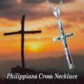 TOUPOP Sterling Silver Cross Necklace Philippians 4:13 Inspirational Pendant-0-2