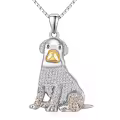 wholesale 925 Sterling Silver CZ Labrador Retriever Pendant Necklace Wholesale for Pet Lovers-0-0
