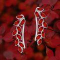 wholesale Sterling Silver Austrian Crystal Leaf Ear Climbers Hypoallergenic Earrings for Sensitive Ears-0-23