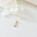 wholesale 14K Gold Teardrop Opal Diamond Pendant Necklace-0-2