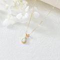 wholesale 14k Gold Opal Pendant Necklace With Lab Diamond Accents-0-2