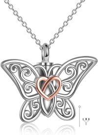wholesale 925 Sterling Silver Heart and Butterfly Memorial Keepsake Pendant with Chain - Cremation Jewelry for Ashes Holder Necklace-B-Celtic Butterfly