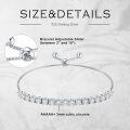wholesale Sterling Silver Cubic Zirconia Adjustable Tennis Bracelet for Women-0-5