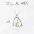 wholesale 925 Sterling Silver Heart-Shaped Giraffe and Baby Pendant Necklaces Wholesale for Women Girls Mothers Day Gift-0-2