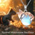 wholesale 925 Sterling Silver Fox Moonstone Heart Pendant Necklace-0-2
