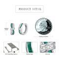 wholesale 925 Sterling Silver Twisted Hoop Earrings Wholesale With Emerald And Zircon Accents-0-3