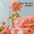 wholesale 925 Sterling Silver Urn Pendant Necklace w/Tree of Life & Rose Flower - Keepsake Memorial Jewelry for Ashes-0-4