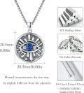 wholesale 925 Sterling Silver Round Evil Eye Pendant with Blue Stone and Cubic Zirconia on -0-2
