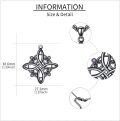 wholesale 925 Sterling Silver Black Plated Celtic Knot Pendant with Purple CZ Stones Necklace for Women-0-5