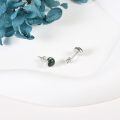 wholesale 925 Sterling Silver Moss Agate Stud Earrings Natural Heart/Round/Halo Gemstone -0-3