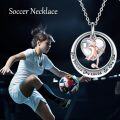 wholesale 925 Sterling Silver Sports Lover Gift - Cheerleader Soccer Ball Pendant Necklace-0-5
