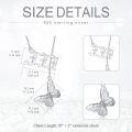 wholesale Sterling Silver Angel Number Lariat Necklace w Butterfly Pendant 11 11 333 444-0-2