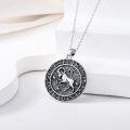 wholesale 925 Sterling Silver Aries Zodiac Sign Necklace with Cubic Zirconias and Black Enamel for Women Girls Astrology Gift 48cm Chain Length-0-1