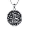 TOUPOP Sterling Silver Tree Of Life 2 Dogs Pendant Animal Jewelry Gifts-0-0
