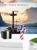 wholesale 925 Sterling Silver USA Flag Cross Pendant Necklace with Chain 4-Leaf Clovers Design-0-5