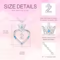 TOUPOP Sterling Silver Heart Crown Initial Pendant Necklace-0-2