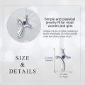 wholesale  925 Sterling Silver Rainbow Stone Cross Necklace for Women, Faith Jewelry with Birthstone Pendant, 1.06 Inch Religious Gift-0-5