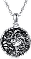 wholesale 925 Sterling Silver Medusa Pendant Necklace with Snake Head Design - Gothic  for Women and Men-0-0