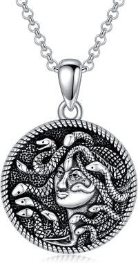 wholesale 925 Sterling Silver Medusa Pendant Necklace with Snake Head Design - Gothic  for Women and Men-Medusa
