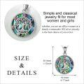 wholesale 925 Sterling Silver Abalone Shell Tree of Life Pentagram Triple Moon Goddess Pendant Necklace with Multi-Colored Stones and Chain 30-0-4