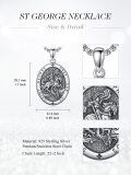 TOUPOP Sterling Silver Saint Amulet Protection Medal Pendant Religious Necklace-0-1