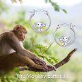 wholesale 925 Sterling Silver Monkey Banana Hoop Earrings for Women Girls Gift Idea-0-5
