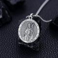 wholesale 925 Sterling Silver St. Patrick Medal Necklace with Oxidized Vintage Finish - Hypoallergenic Religious Pendant for Men/Women - Adjustable 20+2 Chain - Gift Box Included-0-4