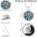 wholesale 925 Sterling Silver Round Abalone Shell Celtic Knot Dragonfly Pendant Necklace-0-4