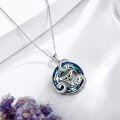wholesale 925 Sterling Silver Blue Crystal Celtic Triquetra Knot Pendant Necklace-0-2