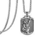 wholesale 925 Sterling Silver Saint Christopher and Saint Michael Pendant Chain Set for Men & Women Catholic Religious -0-0