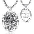 wholesale 925 Sterling Silver Saint Jude Thaddeus Medal Pendant Necklace for Men Women Faith  36 Chain-0-0