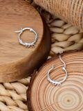 wholesale 925 Sterling Silver Deer Antler Hoop Earrings - Adorable  for Her-0-4