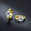 wholesale 18K Gold Round Cut Moissanite Huggie Hoop Earrings for Women-0-2