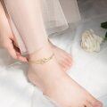 TOUPOP 14k Yellow Gold Infinity Heart Anklet For Women, 8+2 Inch-0-2