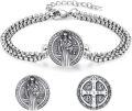 wholesale 925 Sterling Silver Catholic Saint Medal Protection Bracelet  for Men Women -0-0