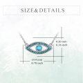 wholesale 925 Sterling Silver Natural Turquoise Triangle Circle Lucky Symbol Pendant Necklace for Women Girls Gifts 45cm Chain Length-0-3
