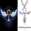 wholesale 925 Sterling Silver Ankh Cross Pendant Necklace with Hieroglyphics - Egyptian Symbol of Life and Immortality for Men & Women-0-5