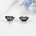 wholesale 925 Sterling Silver Black Cubic Zirconia Dog Stud Earrings-0-2