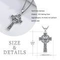 wholesale 925 Sterling Silver Cross with Gothic Skull Pendant Necklace for Women and Men-0-3