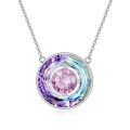 TOUPOP Sterling Silver Tourmaline Crystal Circle Pendant Necklace Gift-0-0