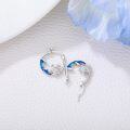 wholesale 925 Sterling Silver Blue Enamel Sea Turtle & Wave Huggie Hoop Earrings for Women Girls -0-1