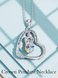 TOUPOP Sterling Silver Crown Pendant Necklace She Believed She Could So She Did Graduation Gift-0-2