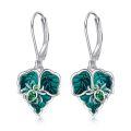 wholesale 925 Sterling Silver Green Leaves & Insects Drop Earrings Gift for Her-0-0