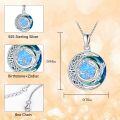 wholesale  Sterling Silver Blue Crystal Opal Zodiac Constellation Necklace -0-3