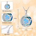 wholesale 925 Sterling Silver Constellation Pendant Necklace Blue Opal Star Moon For Women-0-3