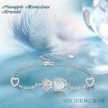 wholesale 925 Sterling Silver Moonstone Heart Charm Pineapple Bracelet-0-2