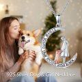 wholesale 925 Sterling Silver Love You to the Moon and Back Pendant Necklace with Girl on Crescent Charm - Gifts for Her-0-2
