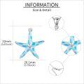 wholesale 925 Sterling Silver Blue Glowing Starfish Pendant Necklace for Women Girls Mothers Day Gift-0-4