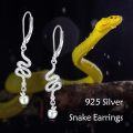 wholesale 925 Sterling Silver Apple & Serpent Drop Earrings for Women - Gothic Style Halloween  Idea-0-2