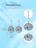 wholesale 925 Sterling Silver Celtic Tree of Life Leverback Earrings with Abalone Shell Inlay-0-4